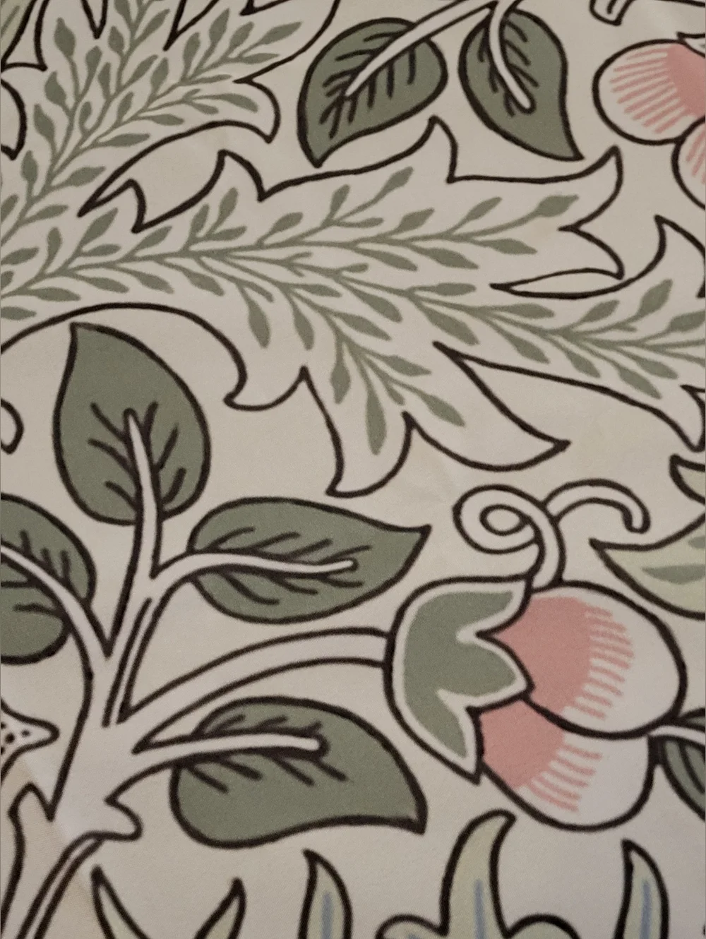 Croscill Floral Sage Green‎ Pink Shower Curtain With White Metal Hooks NWOT